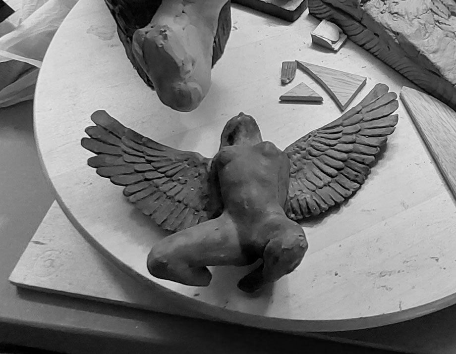 modellazione Angelo con Certa da scultura