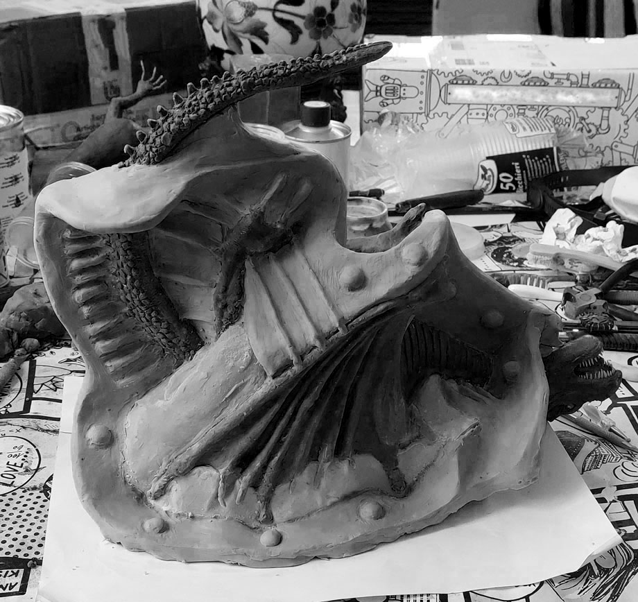 stampo drago il cacciatore in fase di creazione