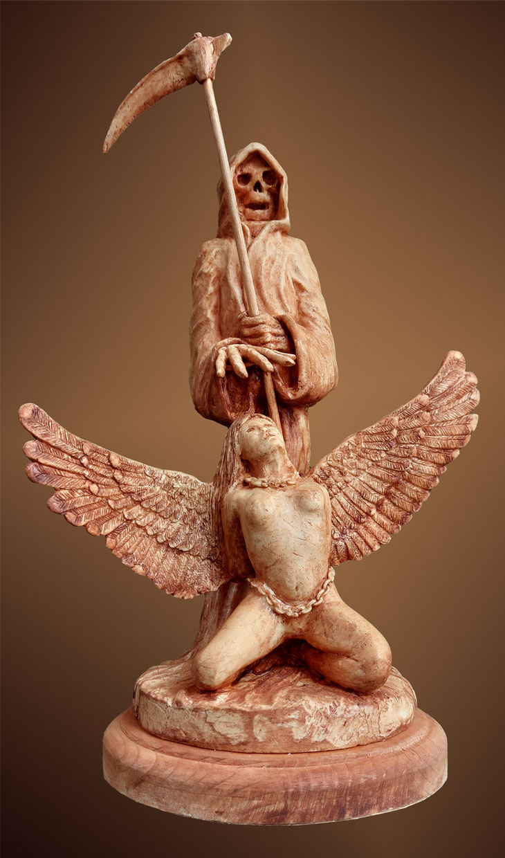 angelo prigioniero della morte legno