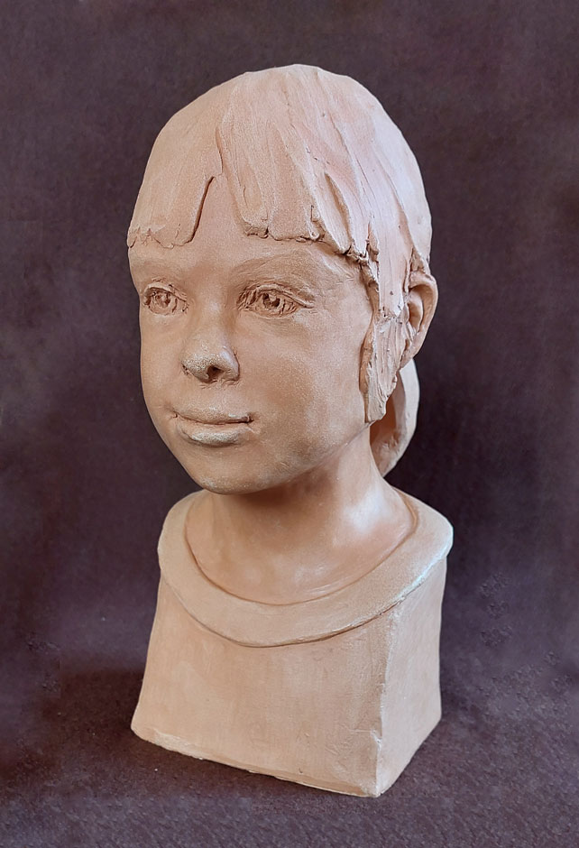 viso di terracotta ritratto di bambina 